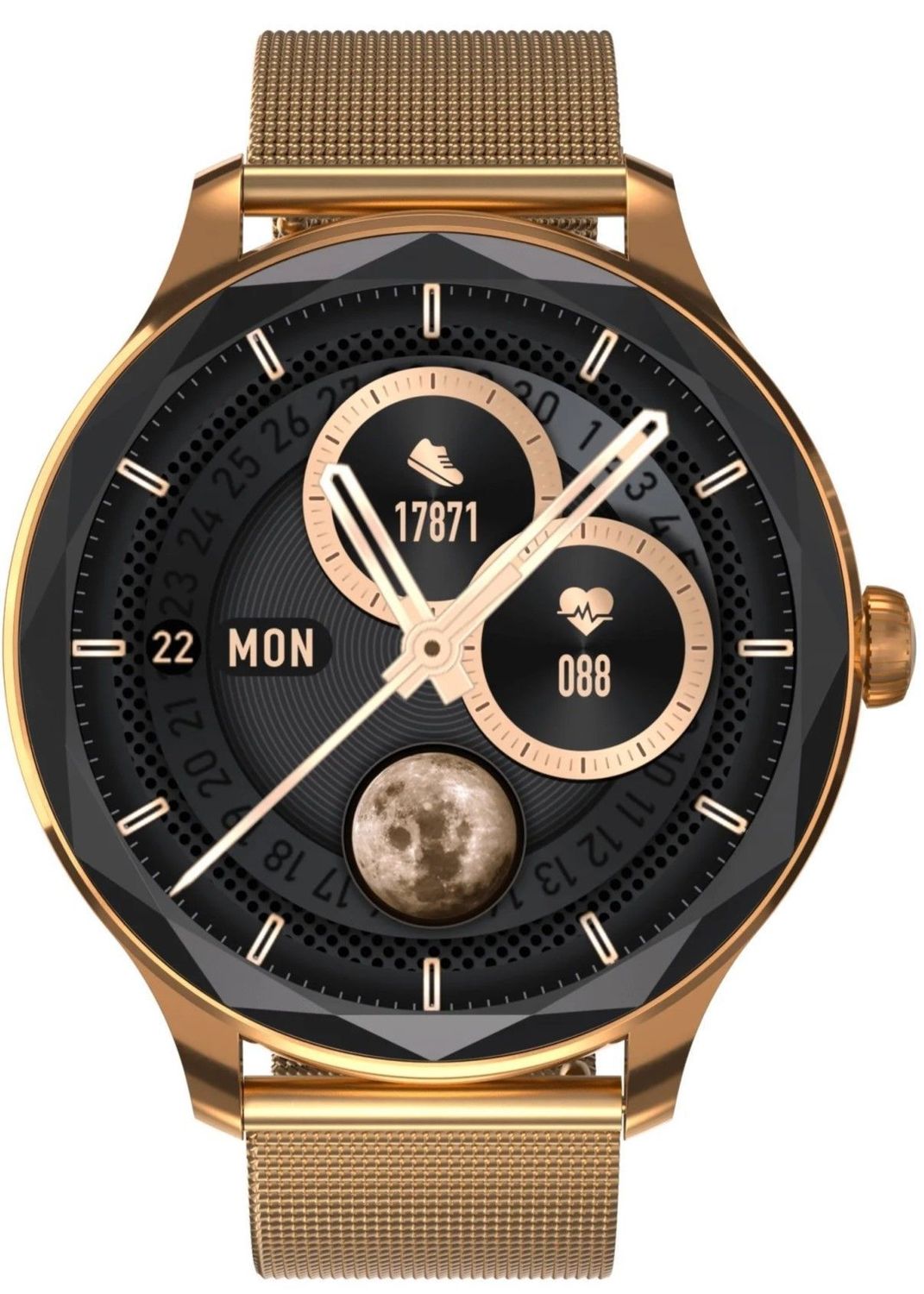 Smartwatch damski Garett Viva złoty stalowy gratis pasek Damski Smartwatch Garett. Smartwatch Garett damski na bransolecie. Smartwatch damski w srebrnym kolorze. Damski Smartwatch Garett na 777.jpg